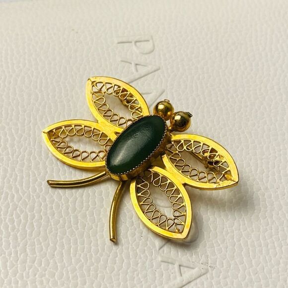Curtis Creations Jewelry - Vintage 60s 12K Gold Filled Filigree Butterfly Brooch